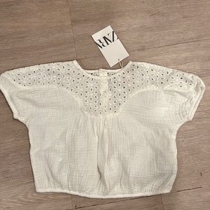 White Eyelet Kids Top